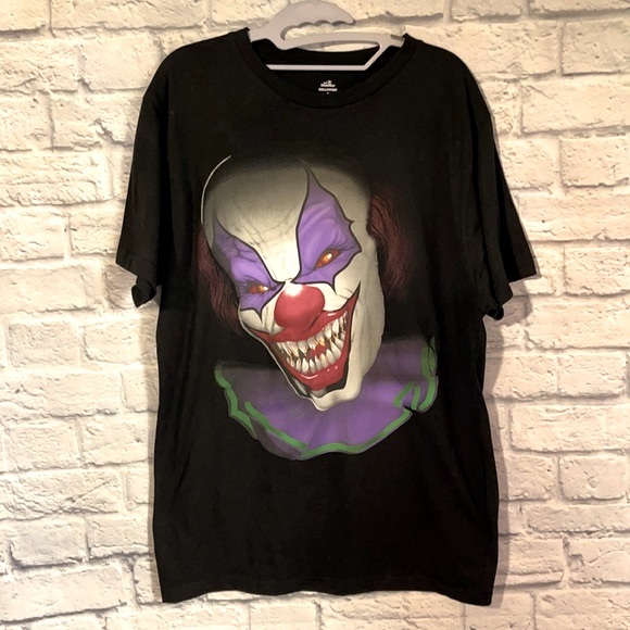 Celebrate Halloween Other - Halloween Tee Shirt Black Scary Creepy Clown Short Sleeve Size Medium